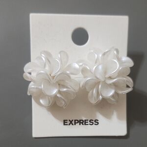 Express White Floral Hair Clips
